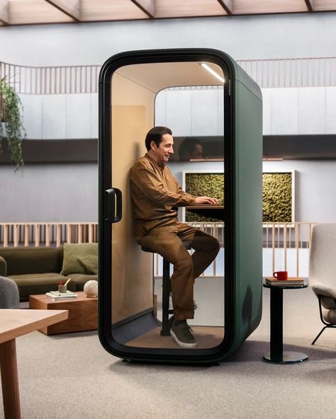 Framery Q | The Soundproof Work Pod for up to 4 People Soundproof Office, Nap Pod, Work Office Design, Workplace Technology, Office Design Trends, Phone Booth Office, Personal Workspace, Office Pods, Smart Office