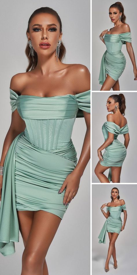 Free global shipping on orders over $100 and get 5% OFF!!! #BELLABARNETT #dress #set #party #sexy #summer #newyear #2022 #womenswear #beauty #beautiful #ootd #fashion #pinterest #blogger #bloggerstyle #style #styleblogger #inspo #cocktail #sophisticated #wedding #party dress #jumpsuit #beach #holiday #bikini #swimwear #Anita Off Shoulder Satin Corset Mini Dress Lace Bandage Dress, Bellabarnett Dress, Leopard Maxi Dress, Dress Jumpsuit, One Shoulder Cocktail Dress, Satin Corset, Wedding Party Dress, Sophisticated Wedding, Corset Mini Dress