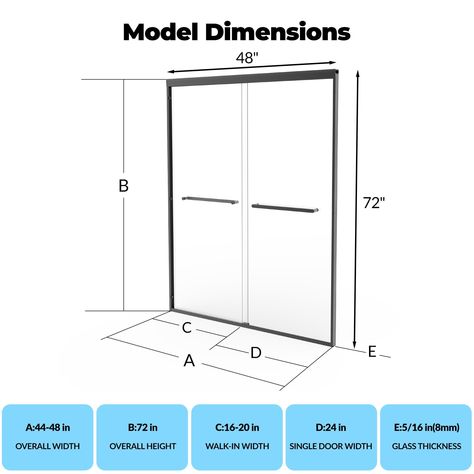 Frameless Sliding Shower Door,56-60" W x 72" H Double Sliding Shower Door, 3/8" (10mm) Thick SGCC Tempered Glass - Bed Bath & Beyond - 41482244 Glass Bed, Shower Glass Door, Frameless Sliding Shower Doors, Shower Glass, Sliding Shower Door, Glass Shower Doors, Home Improvement Store, Shower Door, Glass Shower