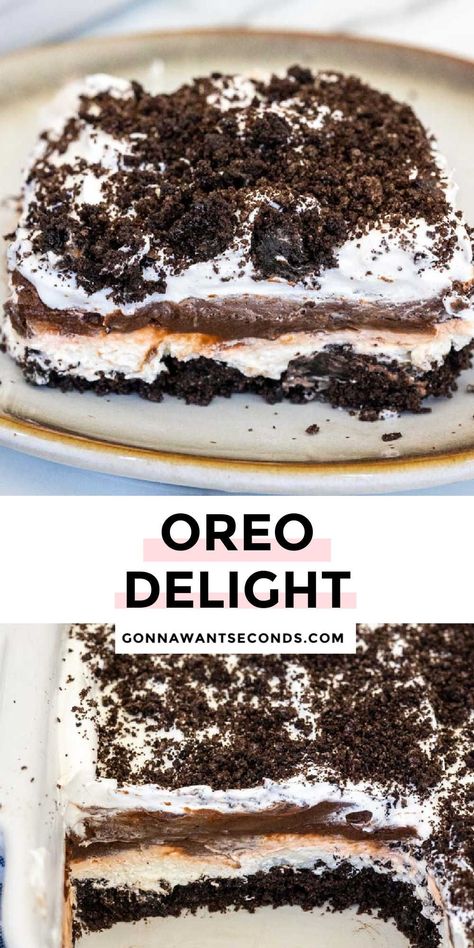 Oreo Layer Dessert, Layered Dessert Recipes, Chocolate Pudding Cookies, Oreo Delight, Chocolate Pudding Desserts, Cheese And Chocolate, Oreo Dessert Recipes, Layered Dessert, Layered Desserts