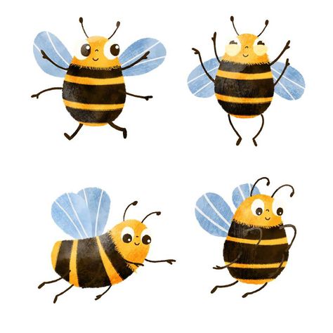 Bee Character, Bee Drawing, Bee Book, Bee Illustration, Cartoon Bee, Bee Art, Children Book, Bee Theme, Children's Book Illustration