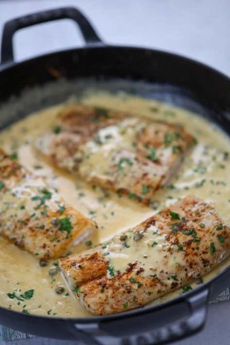 Creamy Mahi Mahi Mahi Mahi With Cream Sauce, Creamy Mahi Mahi Recipes, Mahi Mahi Coconut Milk, Mahi Mahi Cream Sauce, Mahi Mahi Pasta, Pecan Crusted Mahi Mahi, Italian Mahi Mahi Recipes, Mahi Mahi Meals, Lemon Mahi Mahi Recipes