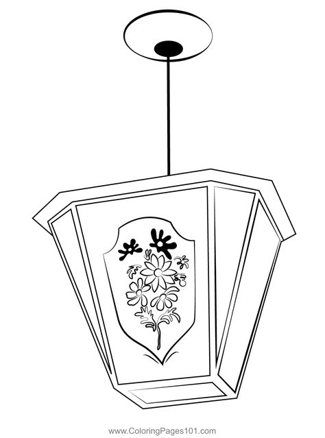 Painted Hanging Lamp Coloring Page Lamp Coloring Page, Vintage Oil Lamp, Coloring Page Printable, Coloring Pages To Print, Oil Lamp, Oil Lamps, Free Kids, Printable Coloring Pages, Hanging Lamp