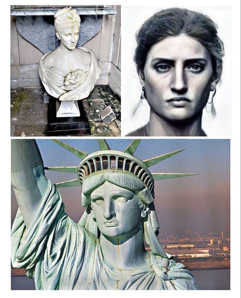 Statue Of Liberty Model, Isabelle Boyer, Statue Of Liberty Face, Old Statues, Liberty Statue, Famous Pictures, History Facts Interesting, The Statue Of Liberty, Artist Sketchbook