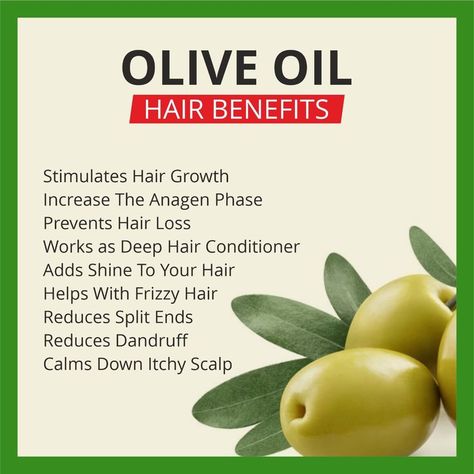 Olive Oil Hair Benefits - Daily Useful Tips For Healthy Life Olive Oil Hair Benefits, Deep Hair Conditioner, Olive Oil Hair, Oil Hair, Hair Help, Itchy Scalp, Stimulate Hair Growth, Oil Benefits, Frizzy Hair