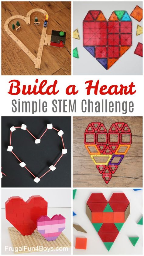 February Stem Activities, Valentine Stem Activities, Simple Stem Challenges, Valentine Stem, Elementary Stem Activities, Valentine Art Projects, February Activity, Preschool Stem, Stem Challenge