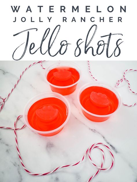 Watermelon Jolly Rancher jello shots are perfect for a summer drinks menu. You can make these vodka jello shots ahead and serve them when your guests arrive - they taste just like vodka jolly ranchers Jolly Rancher Jello Shots, Birthday Jello Shots, Raspberry Jello Shots, Vodka Jello Shots, Jolly Rancher Drink, Jolly Rancher Jello, Watermelon Jolly Rancher, White Jello, Jolly Rancher Shot