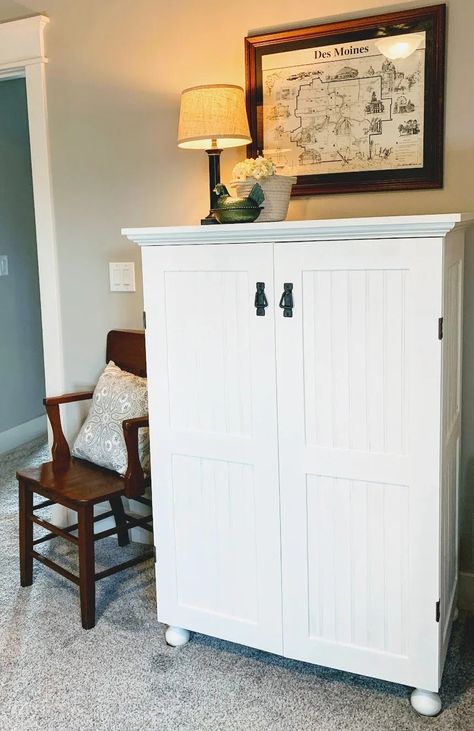 Beadboard Cabinet DIY Update with Paint - The House on Silverado Tall Tv Cabinet, Antique Dresser Makeover, Home Depot Paint, Cabinet Diy, Guest Bedroom Makeover, General Finishes Milk Paint, Beautiful Cabinet, General Finishes, Girl’s Room