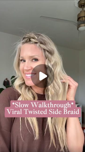 Courtney Bonzi on Instagram: "Save this step-by-step walkthrough of my viral Twisted Side Braid for later ✨ Grateful for all the love on the original reel, so here’s a slower version as requested! 🙏🏻 Elevate your hair game with this intro style—it’s like a French braid with a twist! 💁🏼‍♀️  • • • • #braids #reels #viralvideo #twistedbraids #twistedhairstyle #viralhair #newreel #viralreel #hairstyle #hairtutorial #easyhairstyles #easyhairtutorial #easyhairstyle #hairideas #styleideas #quicktutorial #twistedhair #beachhair #funhairstyle #vacationhair" Easy Long Hairstyles Braids, Loose Braids Messy Tutorial, Curly Hair With Fishtail Braid, Greek Goddess Braids Hairstyles, Side Hair Braids For Long Hair, Hair Down Small Braid, Loop Braid Hairstyles, Curl With Braid Hairstyle, Cute Side Braids For Long Hair