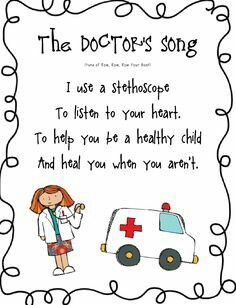 Doctor song Doctor Activities, Prek Community Helpers, Community Helpers Lesson Plan, Community Helpers Week, Community Helper Lesson, Community Helpers Kindergarten, Community Helpers Activities, Community Helpers Unit, Community Helpers Theme