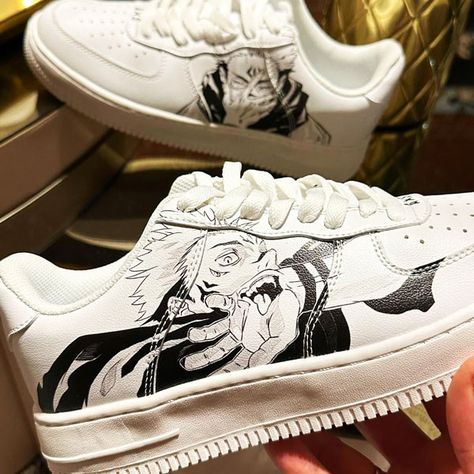 Sukuna Ryomen Air Force 1 Shoes AF1 Anime Sneakers for Anime Fan Mark Black And White, Off Brand Shoes, Nike Shoes Custom, Anime Sneakers, Af1 Custom, Nike Shoes Air Force, Off Brand, Air Force 1 Custom, Custom Air Force 1