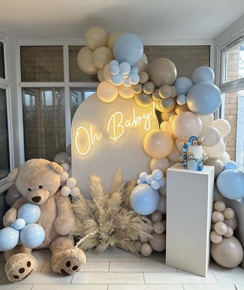 Baby Shower Balloon Decorations, Unisex Baby Shower, Shower Backdrop, Gender Reveal Decorations, Baby Shawer, Baby Shower Inspiration, Baby Shower Backdrop, Balloon Backdrop, Oh Baby