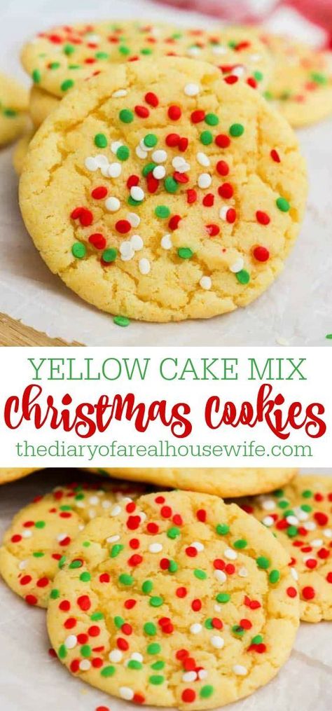 Yellow Cake Cookies With Chocolate Frosting, Recipes That Use Yellow Cake, Yellow Cake Batter Cookies, Yellow Cake Cookies Recipe, Yellow Cake Box Cookies, Yellow Cake Mix Christmas Cookies, Yellow Cake Mix Cookie Bars, Yellow Cake Cookies, Cake Batter Cookies Easy