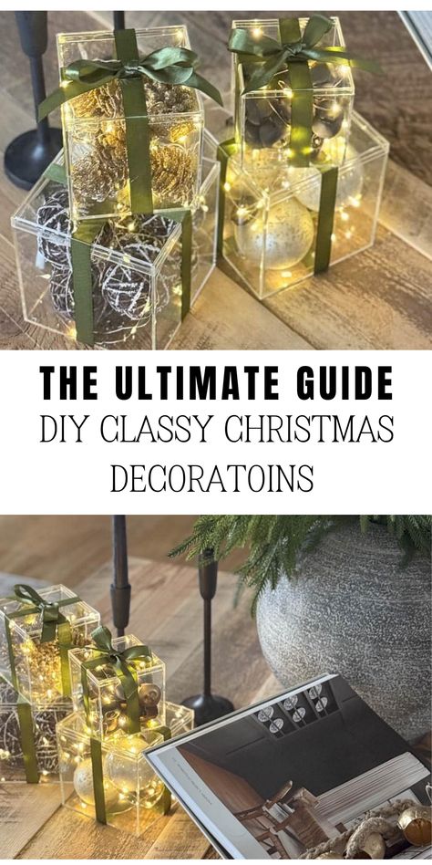 Luxury Christmas Decor Diy Luxury Christmas Decor, Diy Elegant Christmas Decor, Classy Christmas Decorations, Classy Christmas Decor, Luxury Christmas Decor, Diy Luxury, Diy Christmas Decor Ideas, Cheap Christmas Diy, Elegant Christmas Decor