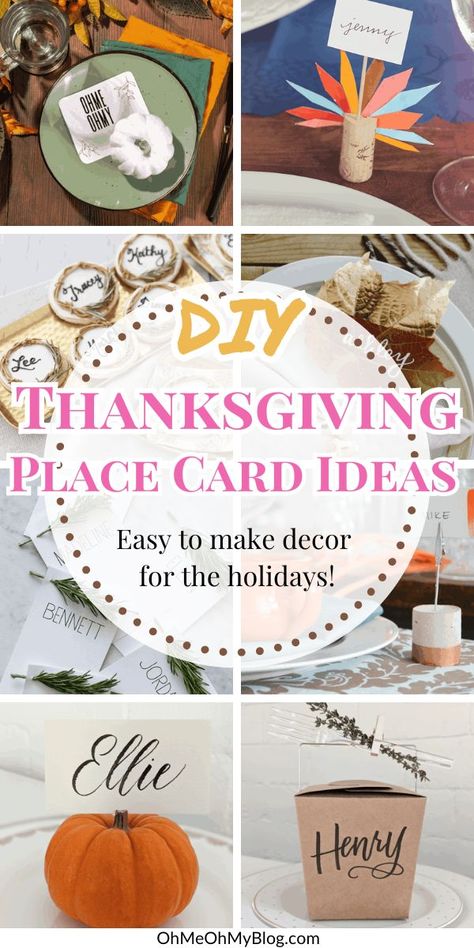 Personalize your Thanksgiving dinner with our easy-to-make place cards. These little touches make your holiday meal even more special. 🍴🎨 #ThanksgivingDinner #TableSetting Diy Thanksgiving Place Cards, Thanksgiving Place Cards Diy, Place Card Ideas, Kids Craft Tables, Easy Diy Thanksgiving, Diy Place Cards, Place Settings Thanksgiving, Personalized Place Cards, Thanksgiving Place Cards