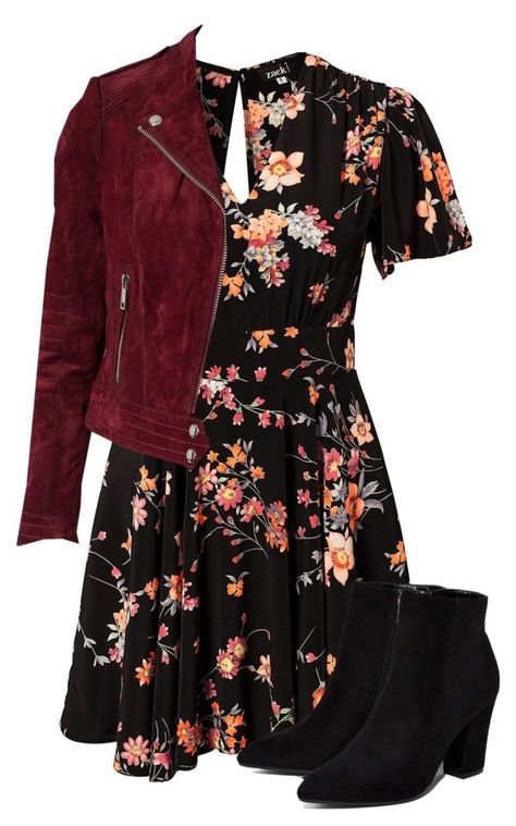 Floral Dress Fancy, Fall Floral Dress Outfit, Fancy Outfits Dresses, How To Style A Black Dress, Dress Outfits Polyvore, Lydia Martin Outfits, Teen Fashion Outfits, Lany, Polyvore Fashion