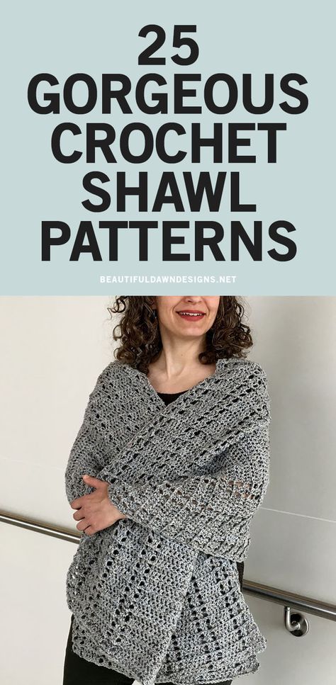 You're going to love these easy crochet shawl patterns for beginners. Croche shawls are not only great for keeping your arms warm, but they are so stylish, and look great dressed up or down. This easy crochet shawl is a great beginners project. Not only that, but it's so stylish and versatile. Crochet Vest Tutorial, Rectangle Shawl Pattern, Shawl Crochet Pattern Easy, Prayer Shawl Crochet Pattern, Easy Crochet Shawl, Crochet Shawl Patterns, Vest Tutorial, Crochet Shaw, Prayer Shawl Patterns