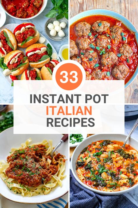 If you can't go to Italy, bring that delicious trattoria dining experience into your kitchen with these awesome Italian Instant Pot recipes. From hearty lasagna and tomato meatballs to creamy risotto and tiramisu, we'll have you scream 'Belissimo' every time you release the pressure. Italian Instant Pot Recipes, Instant Pot Italian Recipes, Tomato Meatballs, Lazy Lasagna Recipe, Instant Pot Recipes For Beginners, Instant Pot Italian, Italian Chicken Soup, Easy Lasagna Soup, Dash Recipe