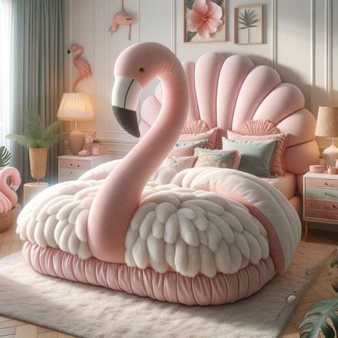 Flamingo Bedroom, Flamingo Bedding, Flamingo Craft, Fancy Flamingo, Bedroom Oasis, Flamingo Decor, Flamingo Art, Flamingo Party, Garden Artwork