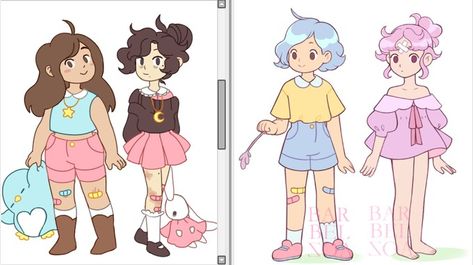 Bee And Puppycat Outfit Ideas, Bee And Puppycat Official Art, Bee And Puppycat Clothes, Bee And Puppycat Art Style, Bee And Puppycat Bee Outfits, Bee And Puppycat Character Design, Bee And Puppycat Outfits, Bee And Puppycat Fanart, Bee Puppycat