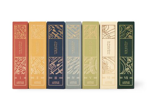 A Song of Ice & Fire Book Set :: Behance Book Rebinding, Book Cover Art Design, Book Design Inspiration, Binding Covers, Book Cover Design Inspiration, Book Binding Diy, Fire Book, Song Of Ice And Fire, Book Spine