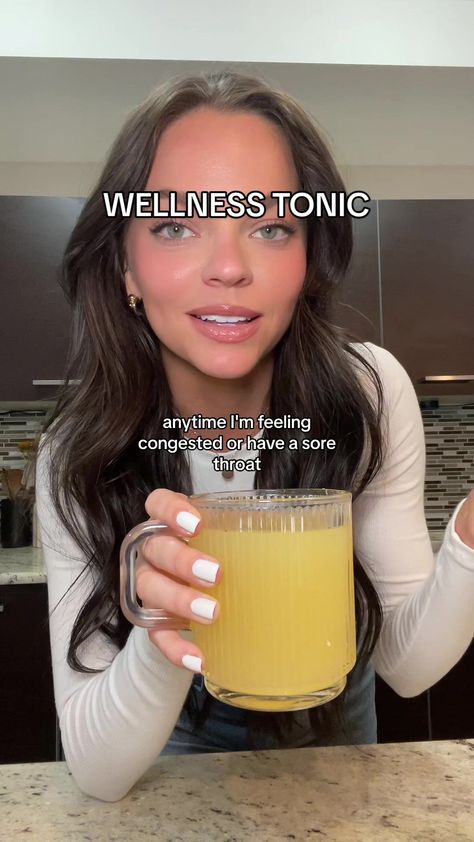 Wellness Tonic Recipe, Sick Drinks Feel Better, Drink For When Your Sick, Sick Tea Recipes, Cold Remedy Drink, Tea For Colds Remedies, Tea For Sickness, Gracie Norton Recipes, Cough Tea