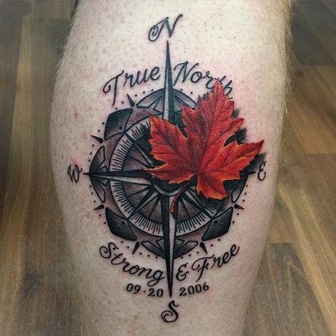 Canadian Tattoos, Maple Leaf Tattoos, Hockey Tattoo, Canada Leaf, Emoji Tattoo, Canadian Tattoo, Canada Tattoo, Compass Rose Tattoo, Unusual Tattoo