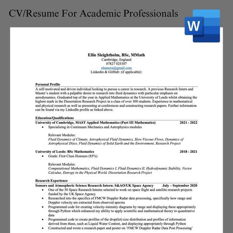 Academic CV/Resume Template - Easy to Replace CV Academic Resume, Academic Cv, Resume Template Examples, University Of Oxford, Cv Resume Template, Professional Resume Template, Resume Builder, University Of Cambridge, Cv Resume