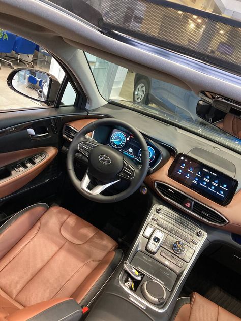 #hyundai #santafe Hyundai Aesthetic, Suv Honda, Haval H6, Dodge Muscle Cars, Hyundai I20, Mom Car, Hyundai Motor, Luxury Car Interior, Hyundai Genesis