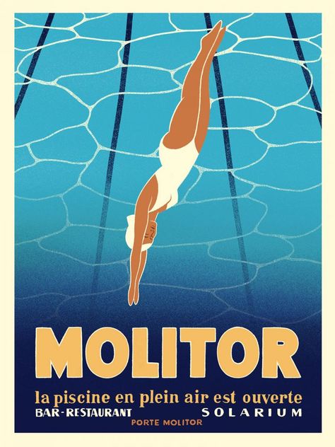 L'Actualité de Molitor - L’actualité de Molitor Swimming Illustration, Kids Painting Projects, Swimming Posters, Pool Life, Bedroom Artwork, Paris Vintage, Poster Ads, Images Vintage, Pilates Studio