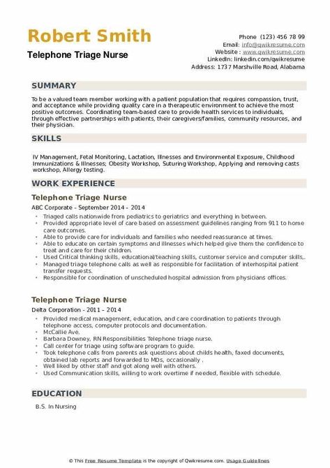 Telephone Triage Nurse Resume Samples | QwikResume Nursing Documentation, Triage Nursing, Nurse Case Manager, Computer Notes, Case Manager, Nurse Resume, Sample Resume Templates, Nursing Process, Resume Summary