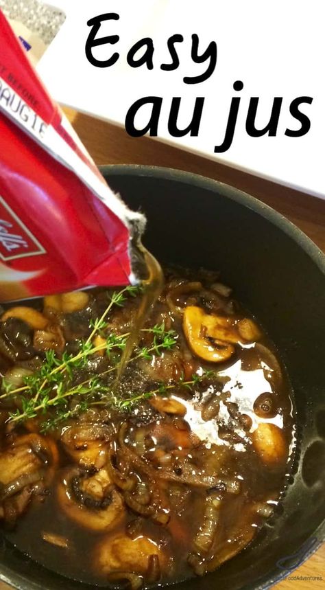 Aju Sauce From Beef Broth, Au Jus Recipe Easy Beef Broth, Mushroom Au Jus Recipe, Pork Au Jus Recipe, Au Jus Recipe Easy, Easy Au Jus Recipe, French Dip Recipe, Jus Sauce, Jus Recipe