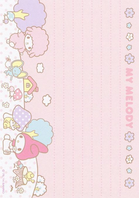 Kawaii Printables, Sanrio Little Twin Stars, Memo Pad Design, Hello Kitty Printables, My Melody Wallpaper, Note Writing Paper, Writing Paper Printable, Memo Paper, Sanrio My Melody