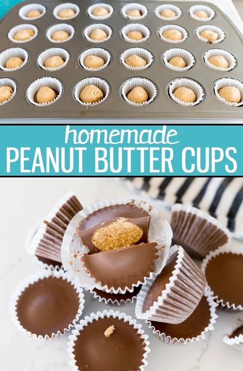 Homemade Reese's Peanut Butter Cups - Cooking With Karli Reeses Cups Recipe, Homemade Reeses Cups, Reeses Peanut Butter Cup Recipe, Peanut Butter Cups Recipe, Cooking With Karli, Homemade Peanut Butter Cups, Reese's Peanut Butter Cups, Peanut Butter Eggs, Peanut Butter Chocolate Bars