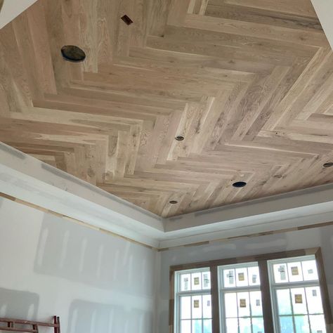 Beams In Tray Ceiling, Wood Tray Ceiling, Bedroom Tray Ceiling, Drop Ceiling Makeover, Tray Ceiling Ideas, Ceiling Beams Living Room, Finished Basement Designs, Coffered Ceiling Design, Ceiling Remodel