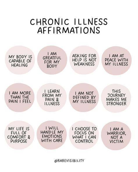 Chronic Illness Affirmations 🤍 🌟 My body is capable of healing 🌟 I am greatful for my body 🌟 Asking for help is not weakness 🌟 I am at peace with my illness 🌟 I learn from my pain & illness 🌟 I am more than the pain i feel 🌟 I am not defined by my illness 🌟 This journey makes me stronger 🌟 My life is full of comfort & purpose 🌟 I will handle my emotions with care 🌟 I am a warrior, not a victim 🌟 I choose to focus on what i can control If you are anything like me, I struggle with being kind ... Affirmation For Chronic Illness, Chronic Pain Affirmations, Chronic Illness Motivation, Healing From Illness, What I Can Control, I Am At Peace, Not A Victim, Sick Girl, Chronic Pain Awareness