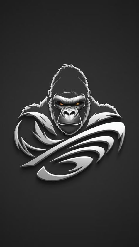 Dynamic and bold gorilla logo design idea for energetic branding. Gym Logo Design Ideas Style, Gorilla Logo Design, Gorilla Wallpaper, Gym Logos, Gorilla Logo, Logo Design Unique, Minimalist Logos, Dynamic Logo, Creative Logos