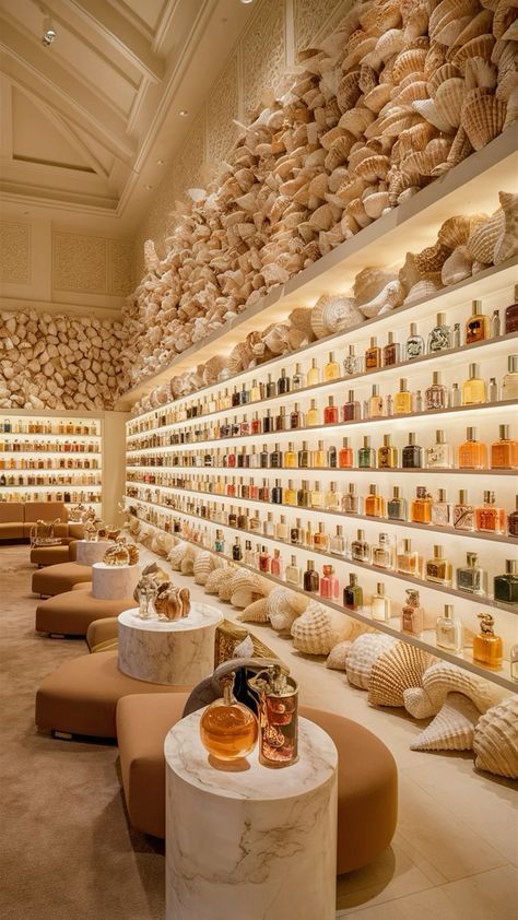 Elegant Boutique Interior, Luxury Boutique Interior, Perfume Room, Perfume Collection Display, Perfume Company, Asian Wedding Decor, Koleksi Parfum, Fragrance Lab, Fragrance Store