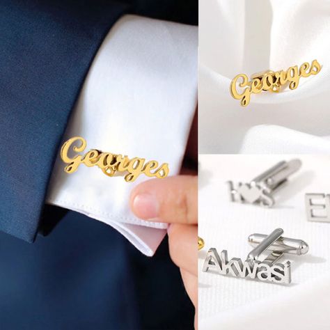 Customized Suit Men’s Cufflinks Personalized Vintage Name Groom Wedding Cufflinks Wedding Cufflinks Groom, Initial Cufflinks, Wedding Gifts For Men, Vintage Names, Engraved Cufflinks, Groom Cufflinks, Custom Cufflinks, Personalized Cufflinks, Cufflinks Wedding