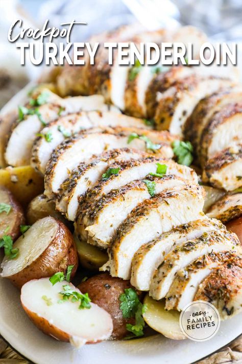 Looking for an easy, weeknight meal that's perfect for busy families? This crock pot turkey tenderloin recipe with potatoes is just what you need! With only a few simple ingredients and minimal prep time, you can have a delicious and nutritious dinner ready in no time. All you need is a crock pot, a turkey tenderloin, some potatoes, and a few basic seasonings. This dump and go recipe will cook on low heat for several hours, until the turkey is tender and the potatoes are soft and flavorful. ... Turkey Loin Crockpot, Turkey Loin Recipes Crockpot, Turkey Breast Tenderloin Crockpot, Crockpot Turkey Tenderloin Recipes, Crock Pot Turkey Tenderloin, Slow Cooker Turkey Tenderloin Recipes, Turkey Tenderloin Recipes Crockpot, Turkey Tenderloin Crockpot, Turkey Tenderloin Crock Pot