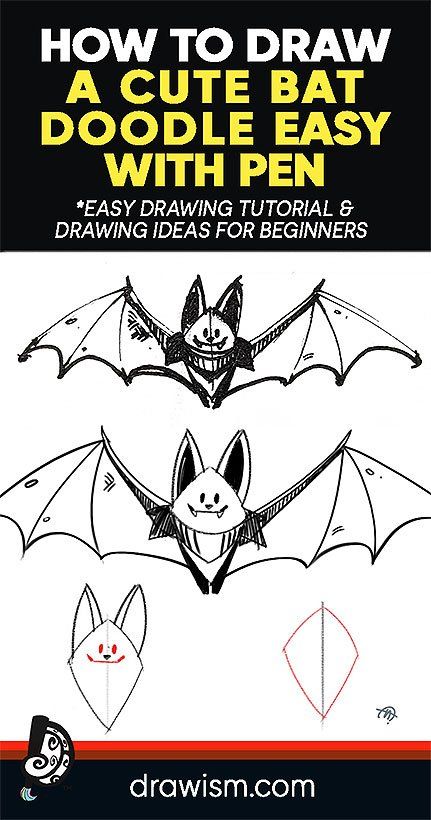 Begin your artistic journey with this beginner-friendly bat doodle tutorial! Learn how to draw a cute bat doodle easy with pen in my latest blog post. It's a wonderfully simple and fun way to add creativity to your day or for the Fall Halloween season! Perfect for some easy fall or Halloween doodle drawing ideas or when you're looking for things to draw. Cute bat doodle drawing with pen. Sketch Things to Draw. Cute Bat Cartoon Drawing, Bat Doodle Easy, Halloween Art Drawing Sketches, How To Draw A Bat, Pen Easy Drawing, To Draw When Bored Easy, What To Draw Easy, Bat Doodle, Beginner Drawing Tutorial