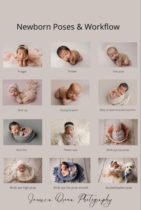 Newborn poses with name listed below. From start to finish this workflow has help me save so much time. Not every child will do a every poses, but 90% of the time this works! Newborn Photoshoot Set Up, 2 Week Old Newborn Pictures, How To Do Newborn Photography At Home, Newborn Photoshoot Poses At Home, Newborn Photography Must Haves, Newborn Photography Tips For Beginners, Monthly Newborn Pictures, Iphone Newborn Photos, Newborn Photography Beginner