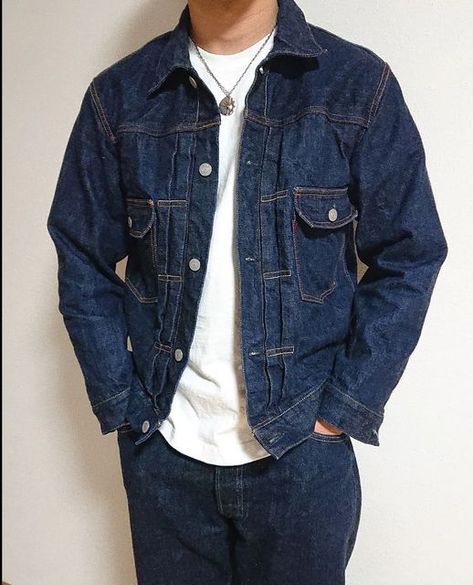 yuu on Instagram: ". FULLCOUNT Lot.2102 2nd Type Denim Jacket #fullcount #2102 #2ndtypedenimjacket #denim #americancasual #vintage" Denim Outfit Men, Vintage Fashion Style, American Casual, Denim Outfits, Shoes Bag, Outfits Men, Denim Outfit, Denim Jeans, Denim Jacket