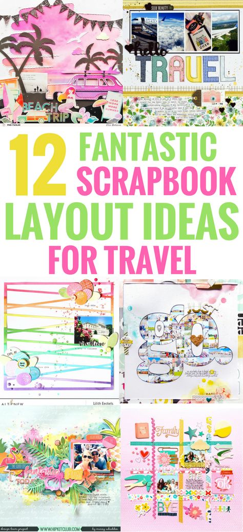 Scrapbook Layouts Ideas Making for Travel, Beginners, DIY Templates, Design Scrapbook Layouts Ideas, Bridal Shower Scrapbook, Scrapbooking Layouts Travel, Travel Scrapbook Pages, Simple Scrapbook, Vacation Memories, Diy Templates, Scrapbook Templates, Scrapbook Page Layouts