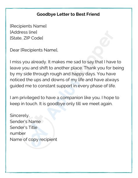 Sample Goodbye Letters | Example, Sample and How To Write Sample Goodbye Letter - A Plus Topper Letter For Classmates, Emotional Farewell Letter To Best Friend, Goodbye Letter To Classmates, Good Bye Love Letters, Farewell Letter To Friend, Letter Saying Goodbye To Best Friend, Best Friend Good Bye Letter, Goodbye Letters To Best Friend, Good Bye Letters To Friend