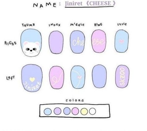 Skz Nail, Skz Nails, Paper Nails, Kids Manicure, K Pop Nails, Skz Art, Kids Nail Designs, Fake Nails Designs, Cute Simple Nails