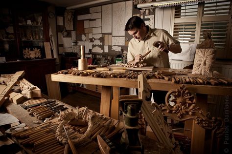 Ornamental Wood Carving, Ornamental Wood, Sound Room, Art Periods, Workshop Studio, Don Bosco, Carved Furniture, Custom Carved, Wood Carver