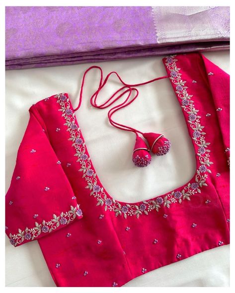 #designerblouses #maggamwork #prabhablouses #zardosiwork #brideessentials #weddingkit #bridalblouse #southindianbride #southindianweddingblog #weddingsarees #weddingblouses #blousedesigns #blouselovers #sareeblouse #bride #brideessentials #bridalmakeup #bridaljewellery #telugubride #southbride #southindiansare Red Blouse Design, Beauty Tips Hair, Pink Blouse Designs, Netted Blouse Designs, Latest Bridal Blouse Designs, Maggam Work Blouse, Latest Blouse Designs Pattern, Traditional Blouse Designs, New Saree Blouse Designs