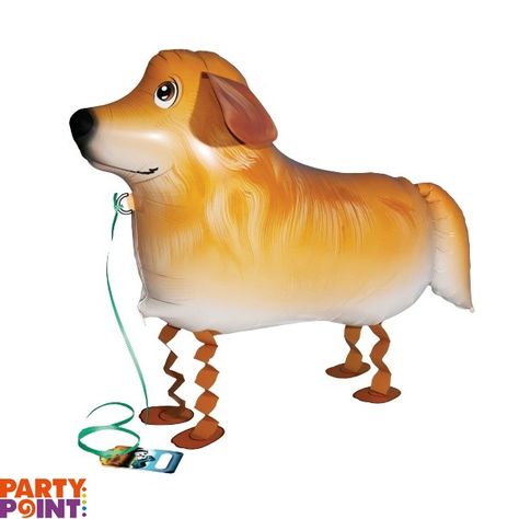 Sétáló golden retriver 1db/cs Dog Gift Basket, Dog Balloon, Dog Gift Box, Dog Themed Parties, Fun Walk, Balloon Ribbon, Pet Pigs, Kids Party Supplies, Balloon Animals