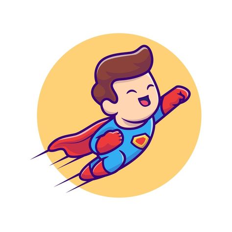 Premium Vector | Cute super hero flying cartoon illustration. people profession icon concept Super Hero Flying, Superhero Flying, Cute Superhero, Superhero Cartoon, Hero Logo, Drawing Superheroes, Wedding Logo Monogram, Superman Logo, Vector Icons Illustration